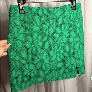 H&M Vibrant Green Lace Mini Skirt